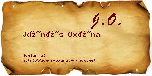Jónás Oxána névjegykártya